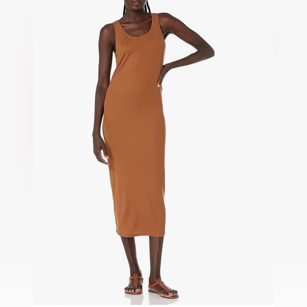 NWOT AG Adriano Goldschmied Jeans Viden Midi Dress In Brown, XS